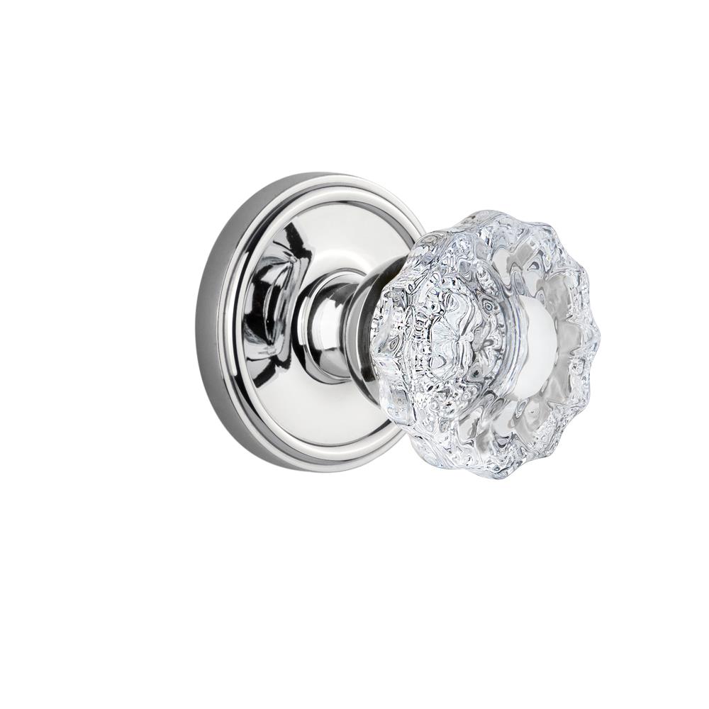 Grandeur by Nostalgic Warehouse GEOVER Privacy Knob - Georgetown Rosette with Versailles Crystal Knob in Bright Chrome